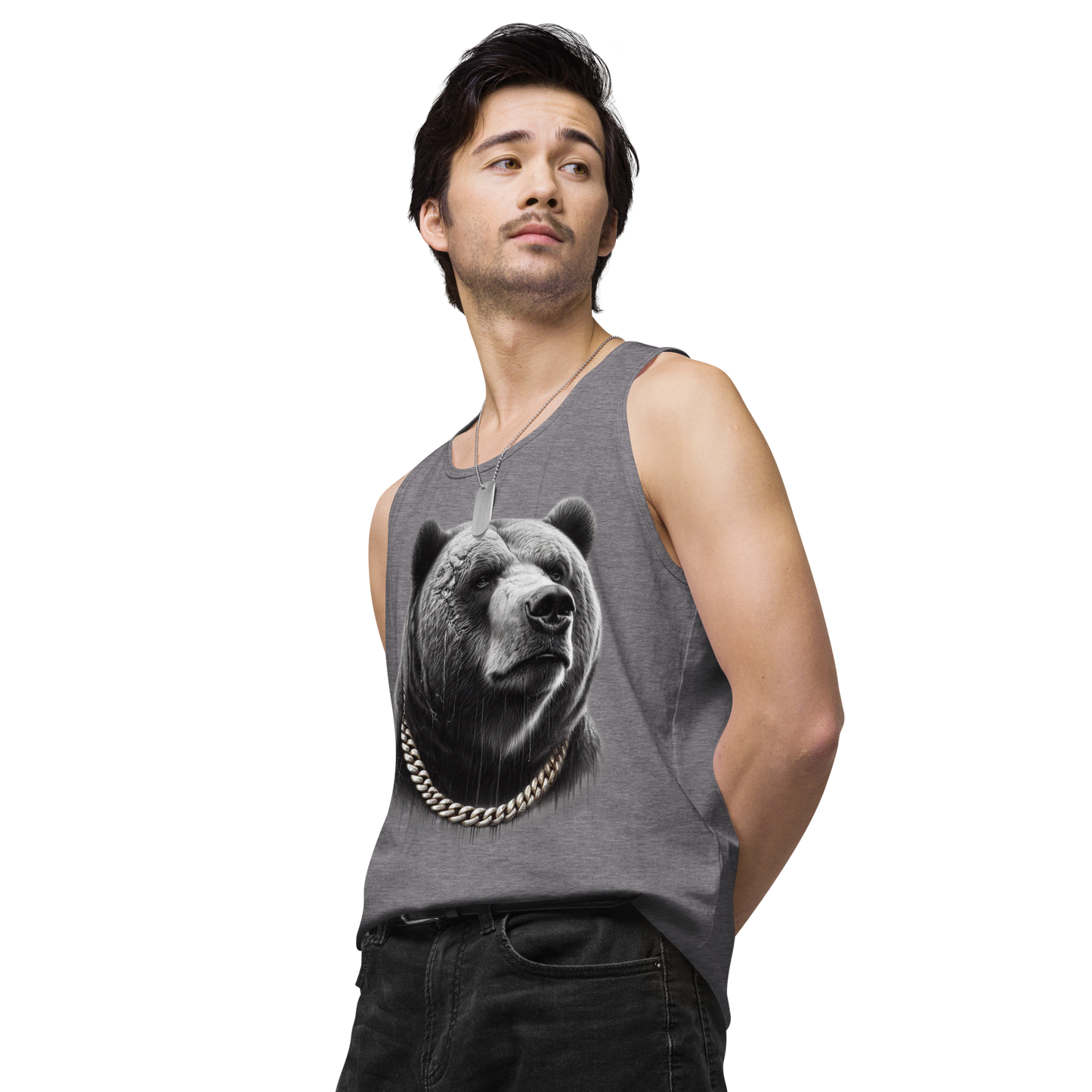 Men’s premium tank top, Cali Grizzly Bear 2.0