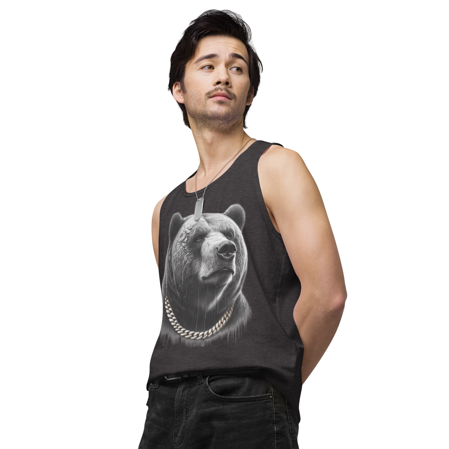 Men’s premium tank top, Cali Grizzly Bear 2.0