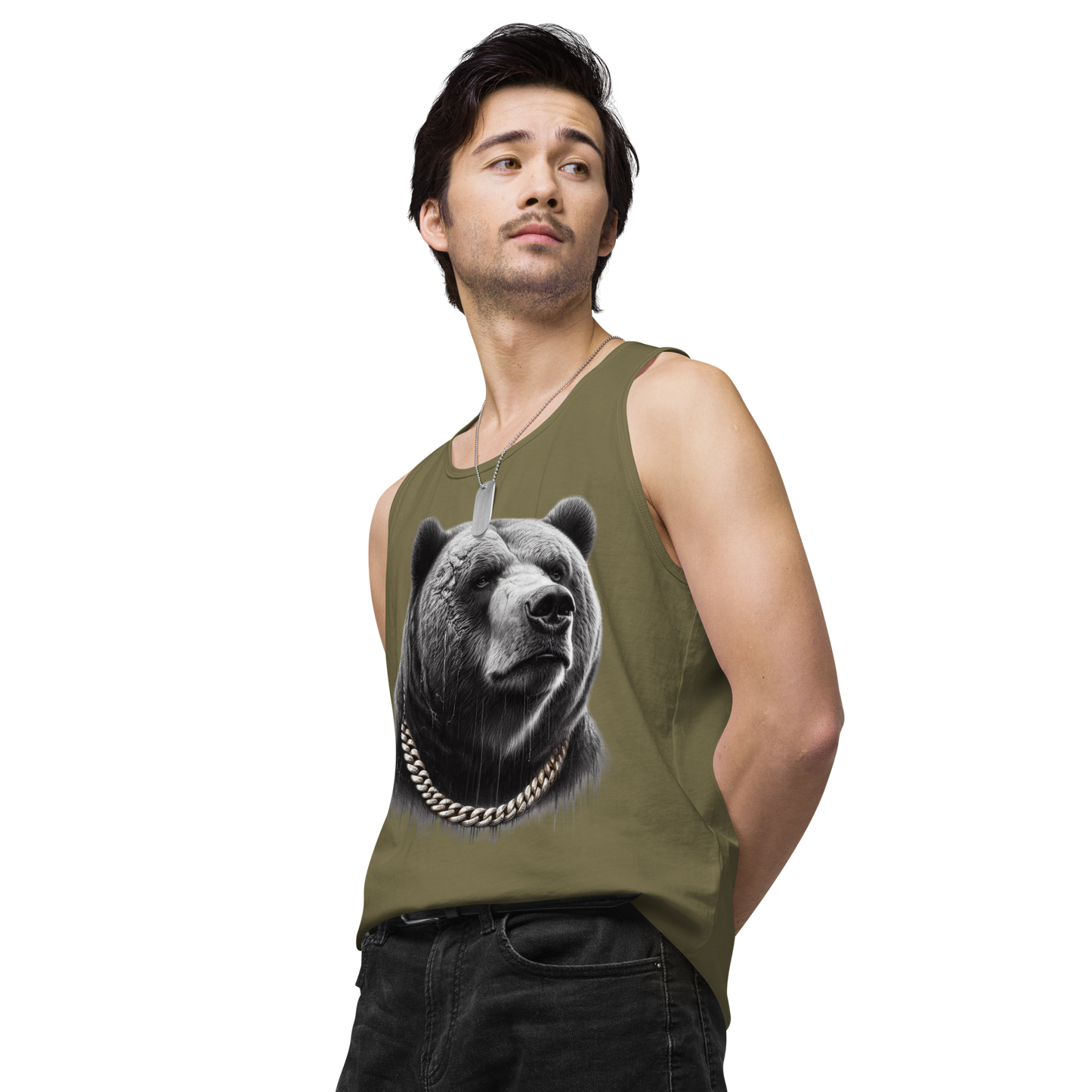 Men’s premium tank top, Cali Grizzly Bear 2.0