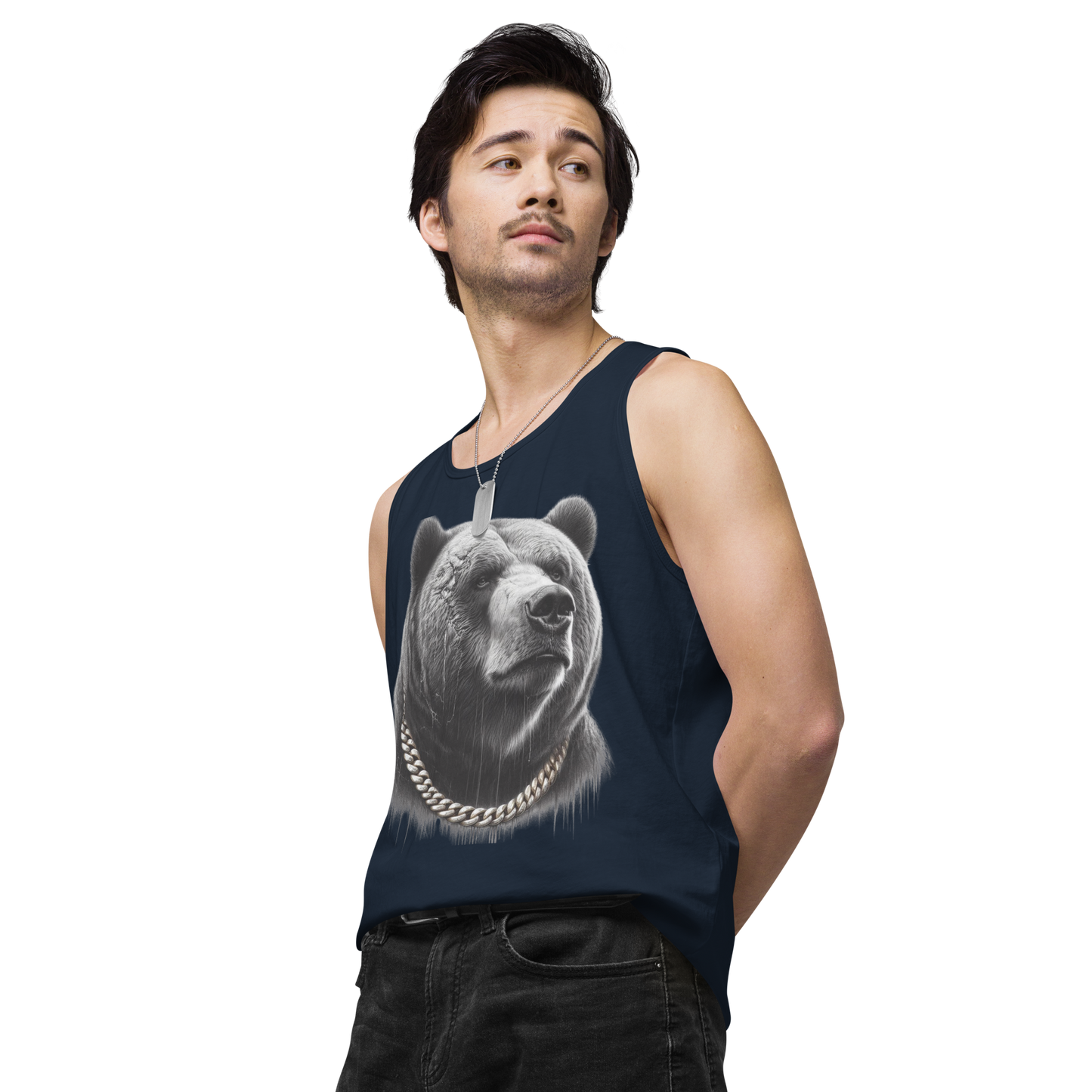 Men’s premium tank top, Cali Grizzly Bear 2.0