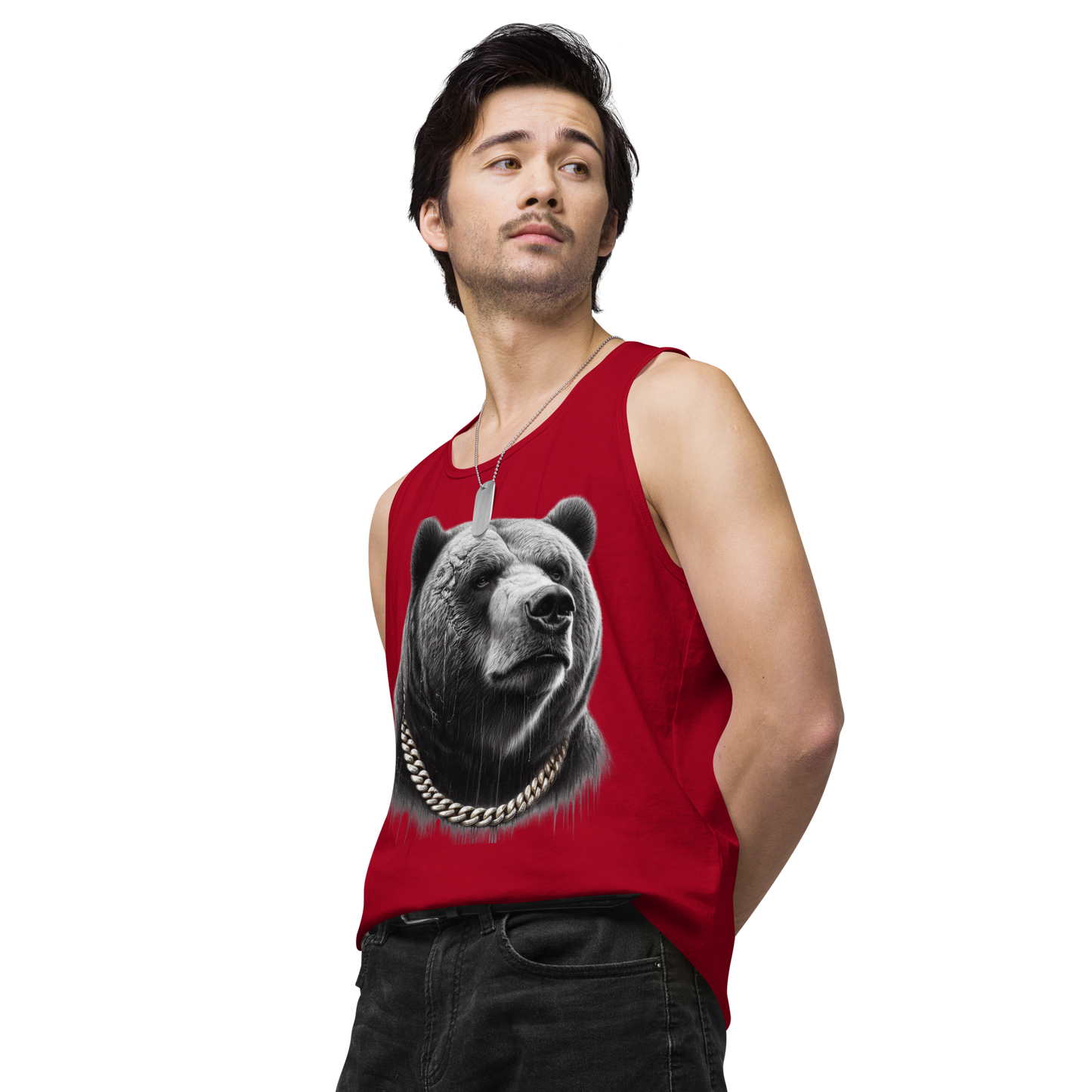 Men’s premium tank top, Cali Grizzly Bear 2.0