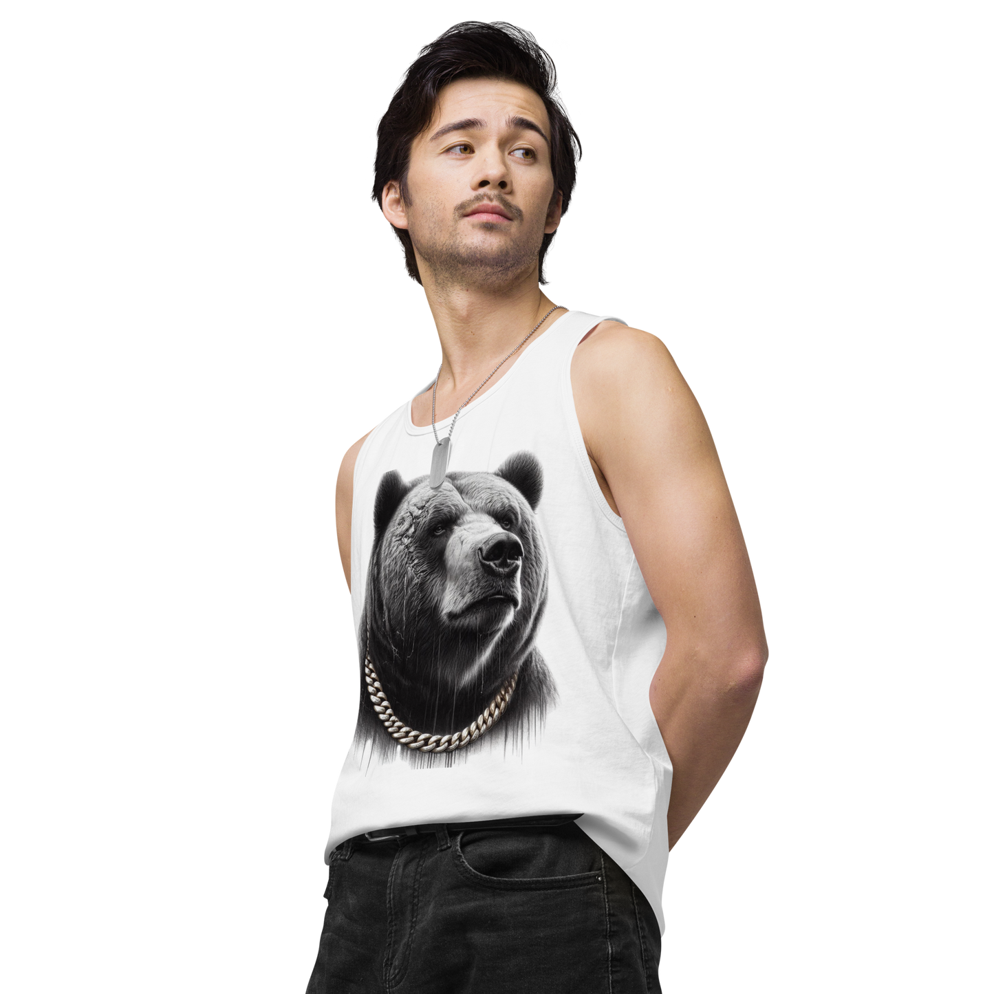 Men’s premium tank top, Cali Grizzly Bear 2.0