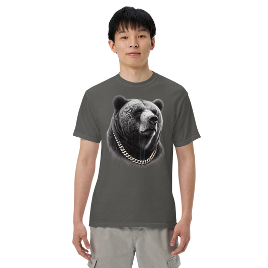 Men's garment-dyed heavyweight t-shirt, Cali Grizzly Bear 2.0