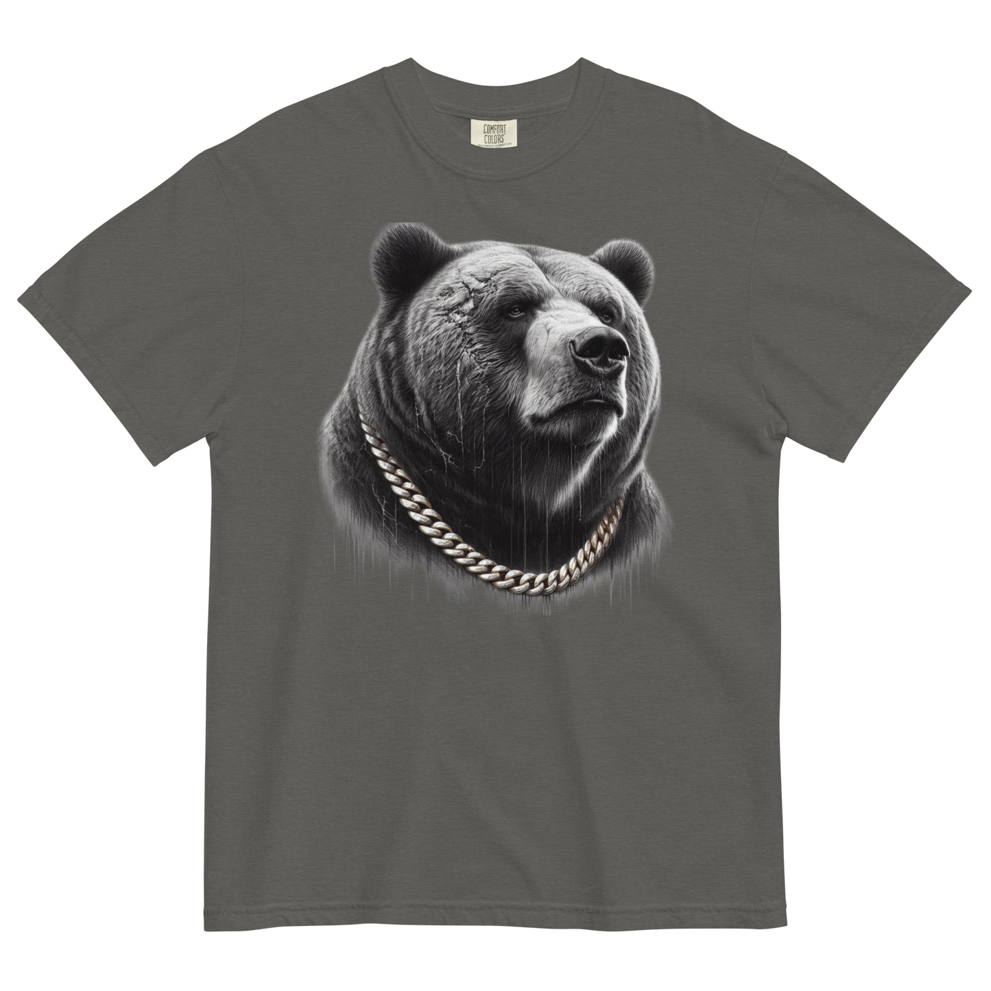 Men's garment-dyed heavyweight t-shirt, Cali Grizzly Bear 2.0