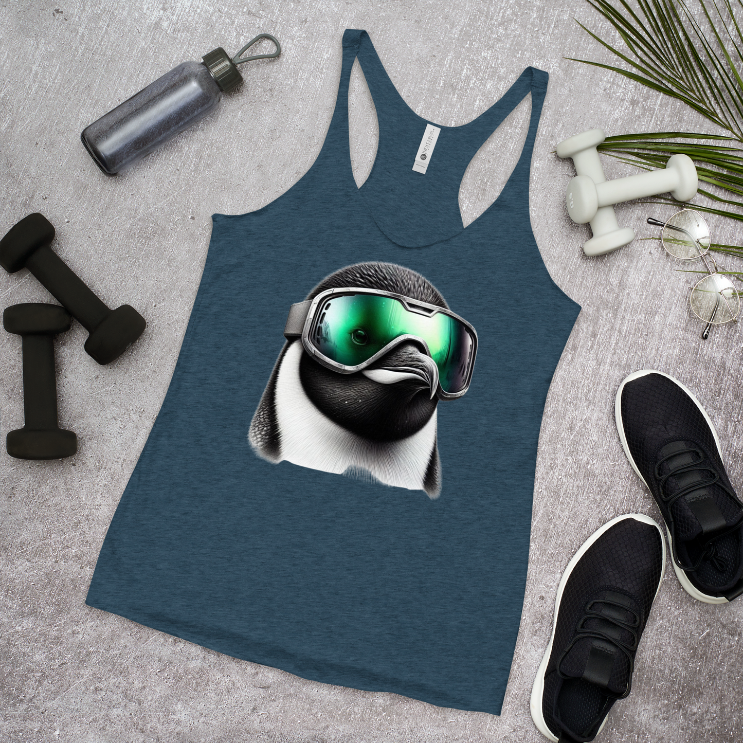 Women's Racerback Tank, Wild Series, Penguin Goggles