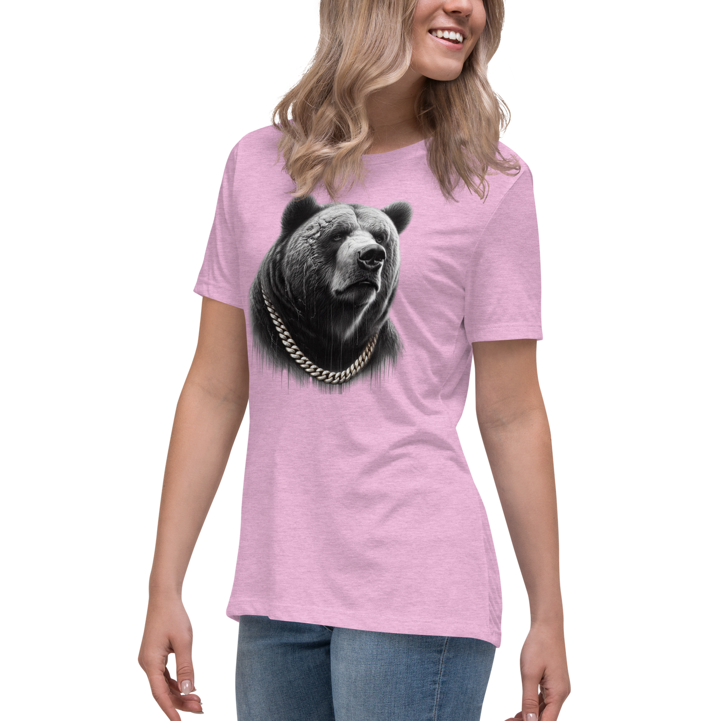 Women's Relaxed T-Shirt, Cali Grizzly Bear 2.0